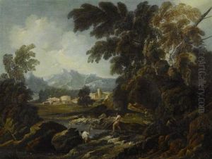 Fischer In Einer Weiten Flusslandschaft Fischer In Einer Weiten Flusslandschaft