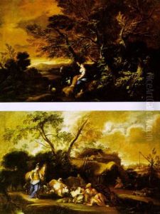 Erminia Che Scrive Il Nome Di Tancredi Su Un Albero by Pietro Montanini