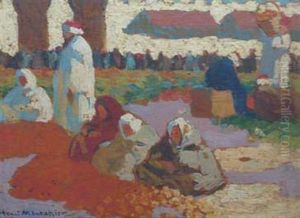Scene De Marche En Afrique Du Nord by Henri Montassier
