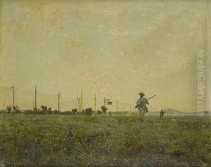 Scena Di Caccia Nella Campagna by Eduardo Monteforte