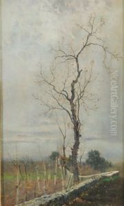 Muro Di Confine Con Albero Brullo by Eduardo Monteforte