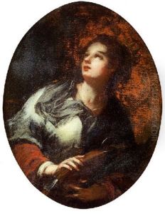 Sainte Catherine D'alexandrie by Francesco (Cecco Bravo) Montelatici