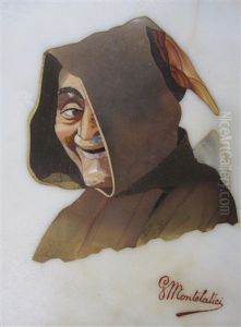 Pietra Dura Plaque Of A Monk