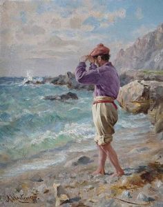 Italienischer Fischer Am Strand by Antonis Matteo Montemezzo