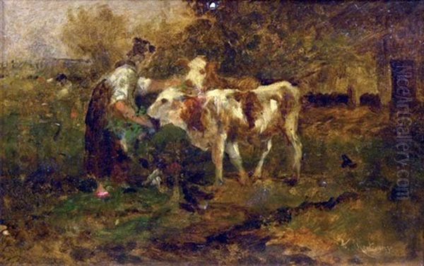 Figure Tending The Cows - view 1