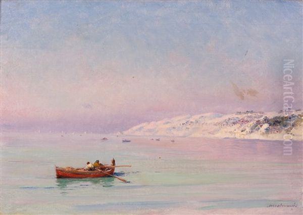 Barque De Pecheurs Au Soleil Couchant - view 1