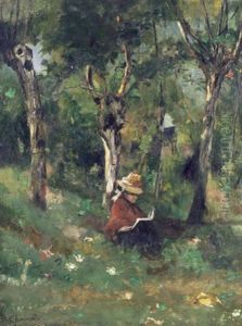 Liseuse Sous Un Arbre