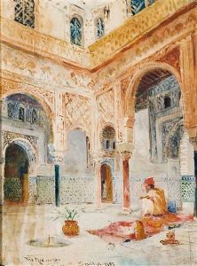 Interior De Los Alcazares De Sevilla by Jose Montenegro Cappell