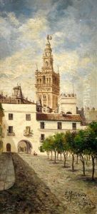 Patio De Banderas Con La Giralda Al Fondo