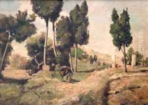 Paisaje Con Burro by Jose Montenegro Cappell