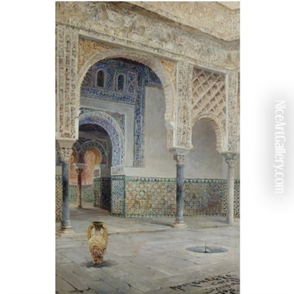 A Moorish Courtyard, Seville - view 1