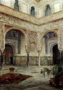 The Moorish Courtyard by Jose Montenegro Cappell