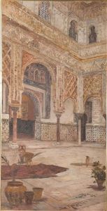 Interior Courtyard View Ii by Julio Montenegro