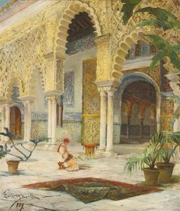 The Courtyard Of The Alhambra by Julio Montenegro
