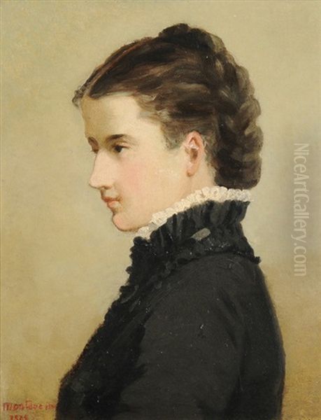 Portrait Einer Jungen, Dunkelhaarigen Frau - view 1