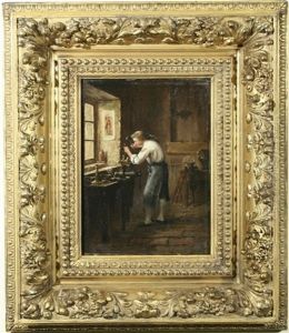 The Cabinet Maker by Adolphe Francois Montfallet