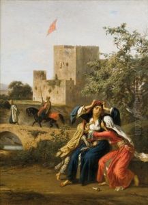 Femme Dont On Vient De Prendre Le Fils Pour La Conscription, Souvenir De Syrie by Antoine Alphonse Montfort