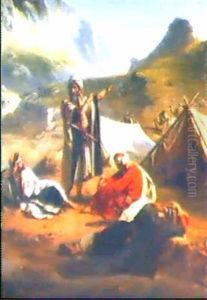 Campement Aux Pieds Des Monts by Antoine Alphonse Montfort