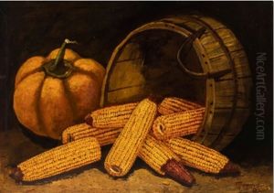 Harvest Still Life Of Pumpkin And Corn by Alfred Montgomery