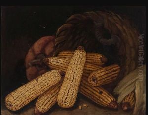 Still Life Of Pumpkin And Corn by Alfred Montgomery