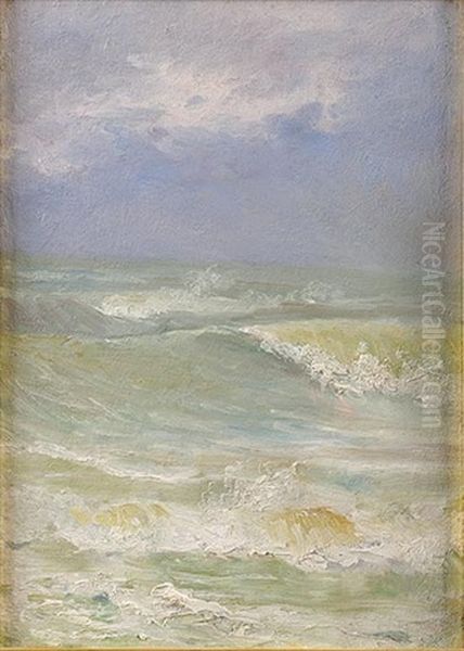 Vagues, Gros Temps A Audresselles Pres De Boulogne (pas-de-calais) (+ Bord De Mer Par Temps Gris, Environs D'audresselles Pres De Boulogne, Verso) - view 1