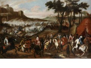 A Battle Between The Austrians And The Ottomans by Francesco Monti