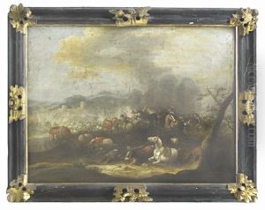 Cavalry Engagements (pair) by Francesco Monti