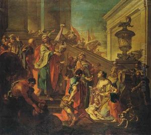 The Family Of Darius Before Alexander by Francesco Monti