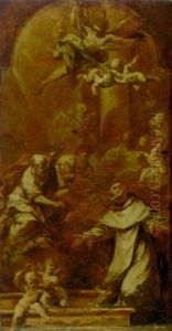 Saints Peter And Paul Appearing To Saint Dominic by Francesco Monti