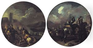 Scontri Di Cavalieri (pair) by Francesco Monti