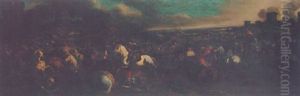 A Battle Between Christians And Turks by Francesco Monti