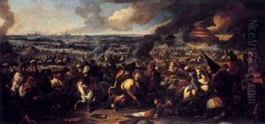 The Defeat Of The Turks Before Vienna, 1683, With The Hofburg And Stefansdom Beyond by Francesco Monti