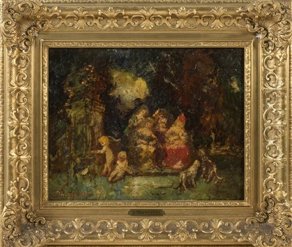 Classical Figures In A Garden - view 1