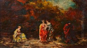 Scene De Parc by Adolphe Joseph Thomas Monticelli