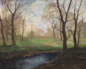 Trees Beside A River by George Sanders Bickerstaff