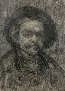 Portrait De Rembrandt by Adolphe Joseph Thomas Monticelli