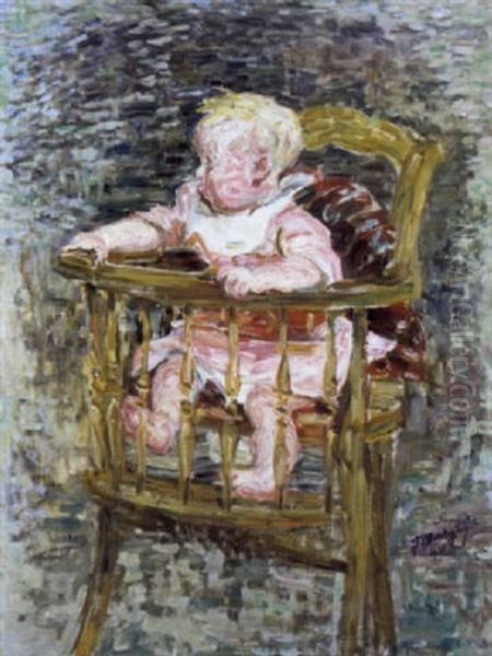 Kindje In Een Kinderstoel - view 1