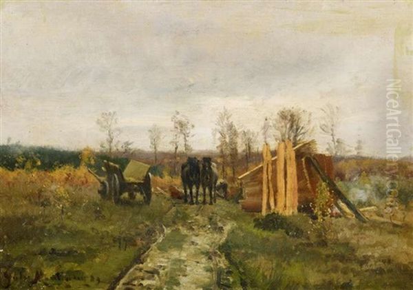 Landschaft Mit Holzarbeiter - view 1