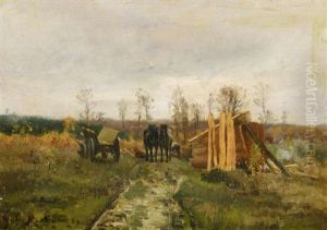 Landschaft Mit Holzarbeiter by Jules Montigny