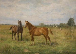 Deux Chevaux Dans Un Paysage
