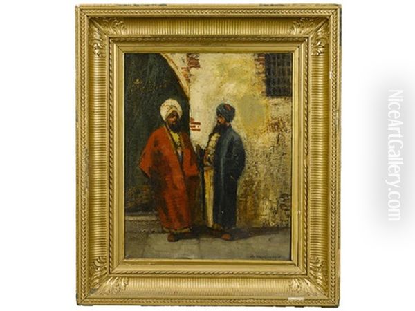 Two Arab Figures By A Doorway - view 1