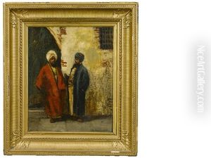 Two Arab Figures By A Doorway