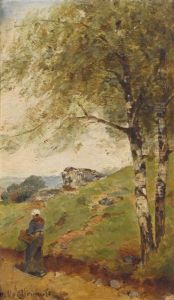 Sommerlandschaft Mit Bauerin by Charles Montlevault