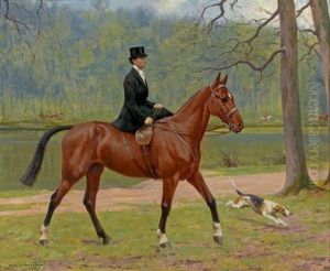 Promenade A Cheval by Henri d'Ainecy Montpezat