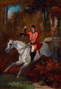 Piqueux Sur Un Cheval Gris