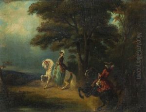 Amazone Et Cavalier by Henri d'Ainecy Montpezat