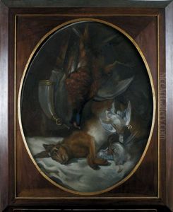 Nature Morte Au Carnier Et Trophee De Gibier, Lievre, Perdreau, Faisan, Canard by Henri d'Ainecy Montpezat