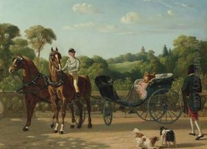 Preparing The Carriage (+ A Ride In The Country; Pair) by Henri d'Ainecy Montpezat