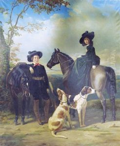 Portrait De Deux Enfants La Ferronay by Henri d'Ainecy Montpezat