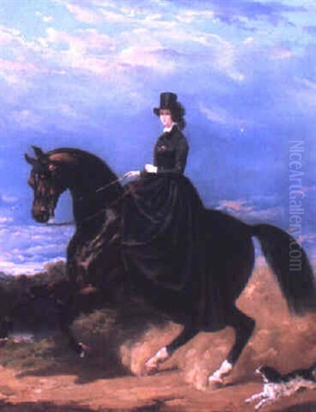 The Elegant Lady Riding A Horse - view 1